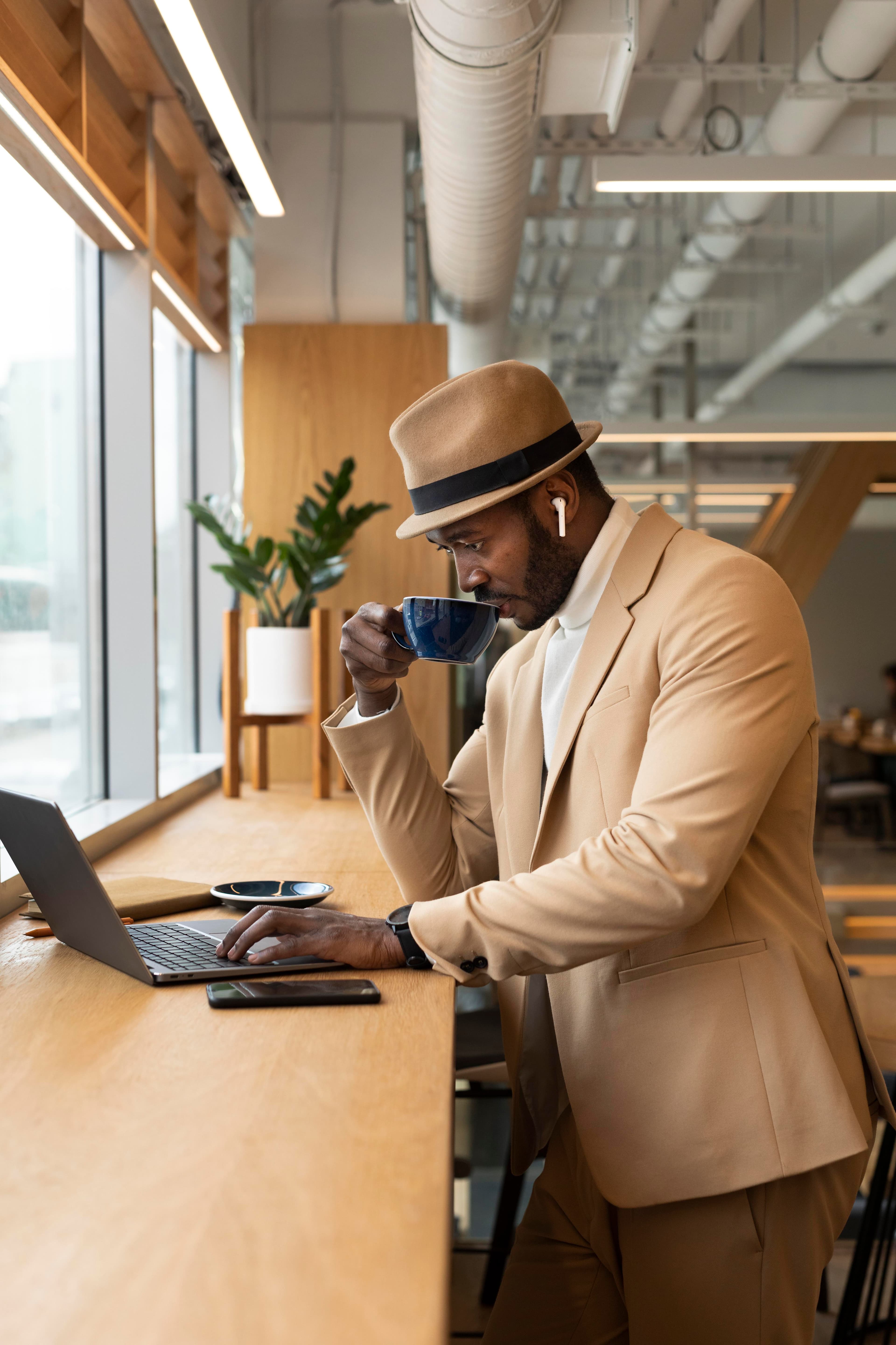 Person listening to podcasts while working at their desk